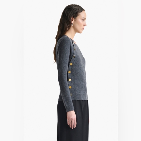 ALTUZARRA 100% Cashmere The Minamoto Knit Sweater in Carbon Melange Size XL NWT - Picture 3 of 11